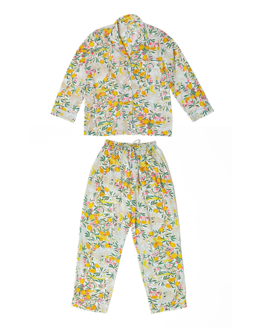 Fruit and Fowl Long Pajama Set