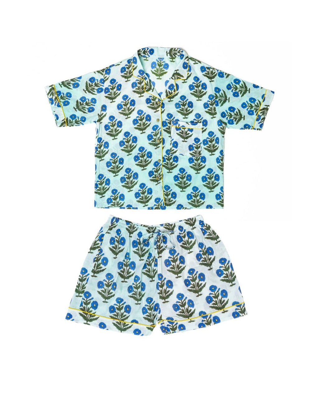 Blue Bloom Short Pajama Set