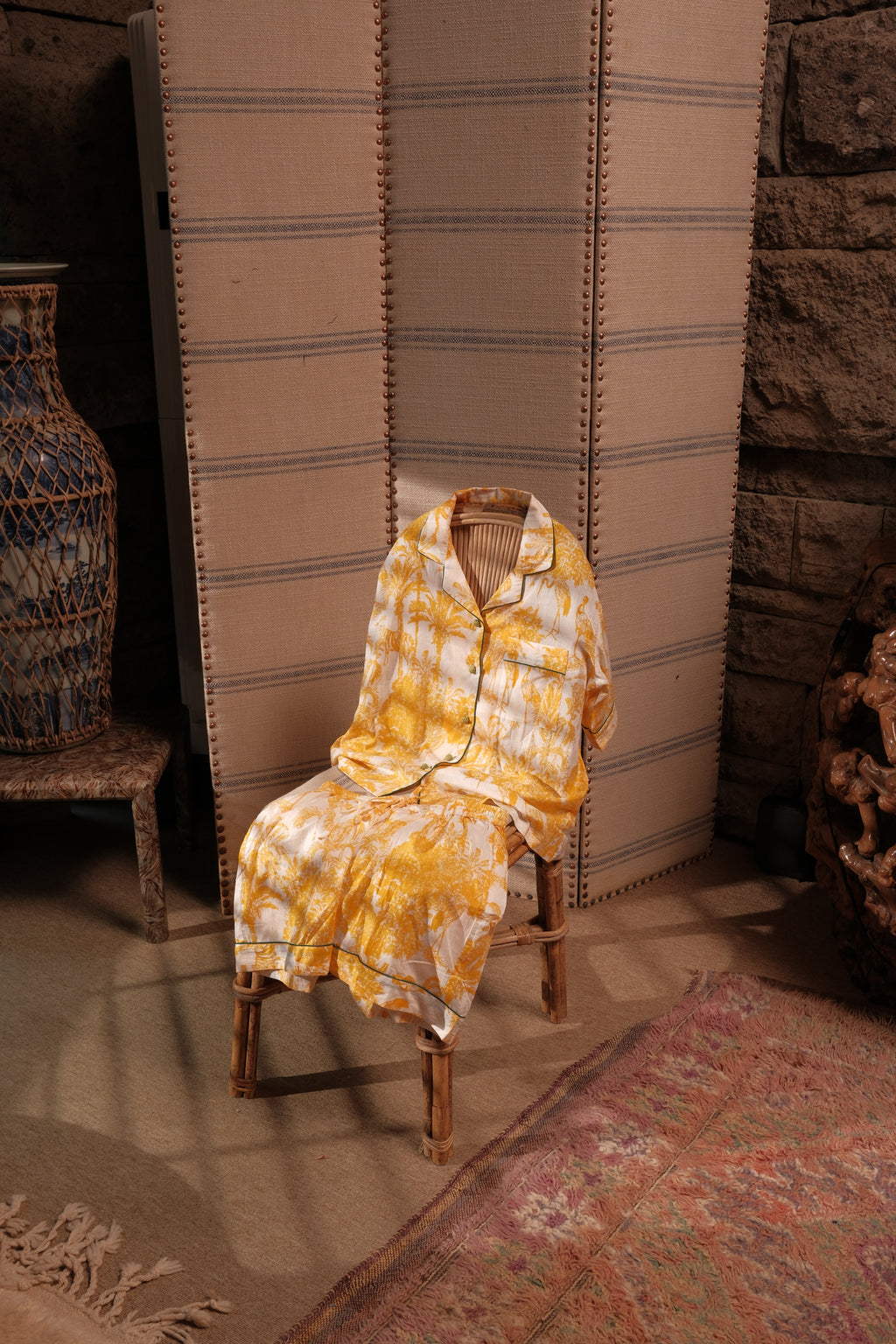 Golden Paradise Short Pajama Set