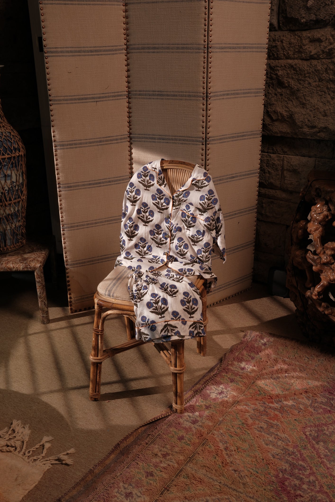 Blue Bloom Short Pajama Set