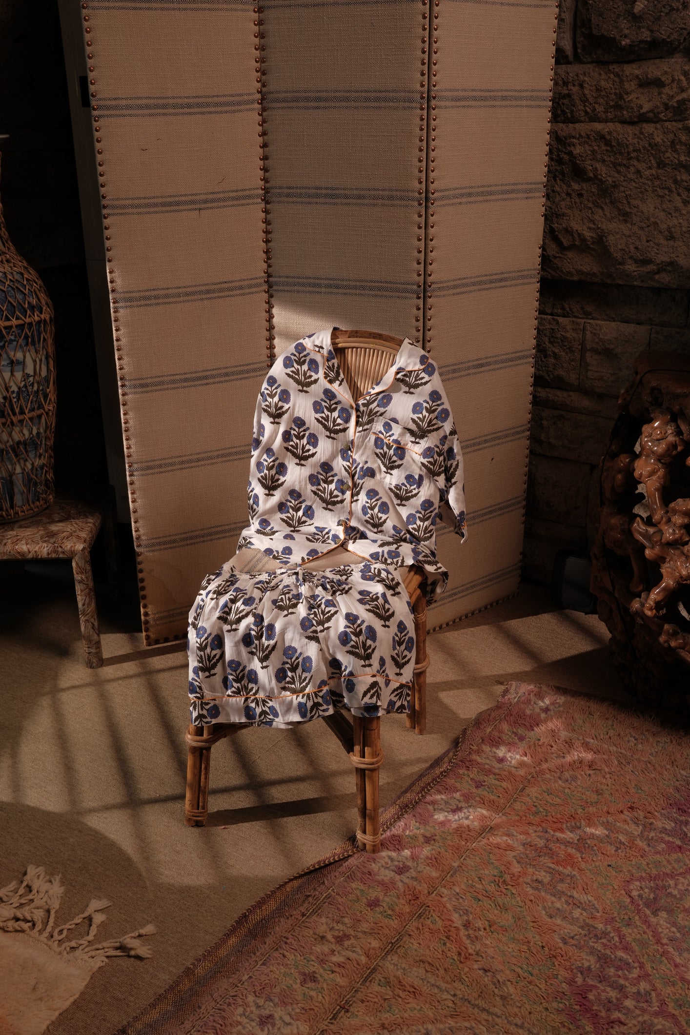 Blue Bloom Short Pajama Set