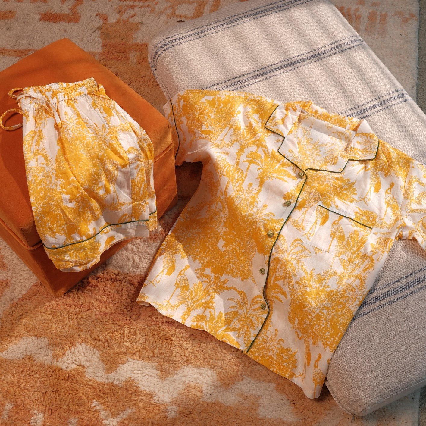 Golden Paradise Short Pajama Set