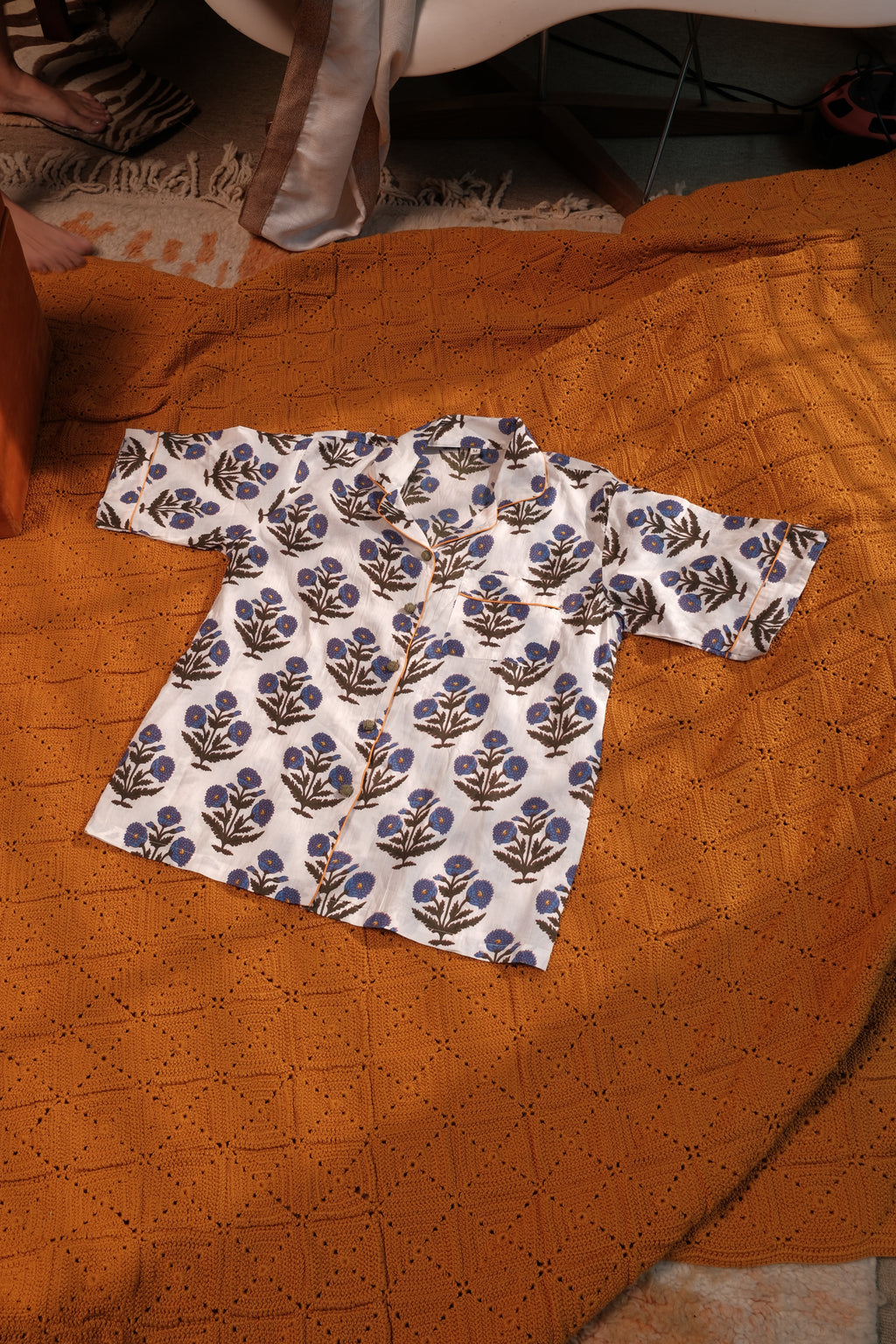 Blue Bloom Short Pajama Set