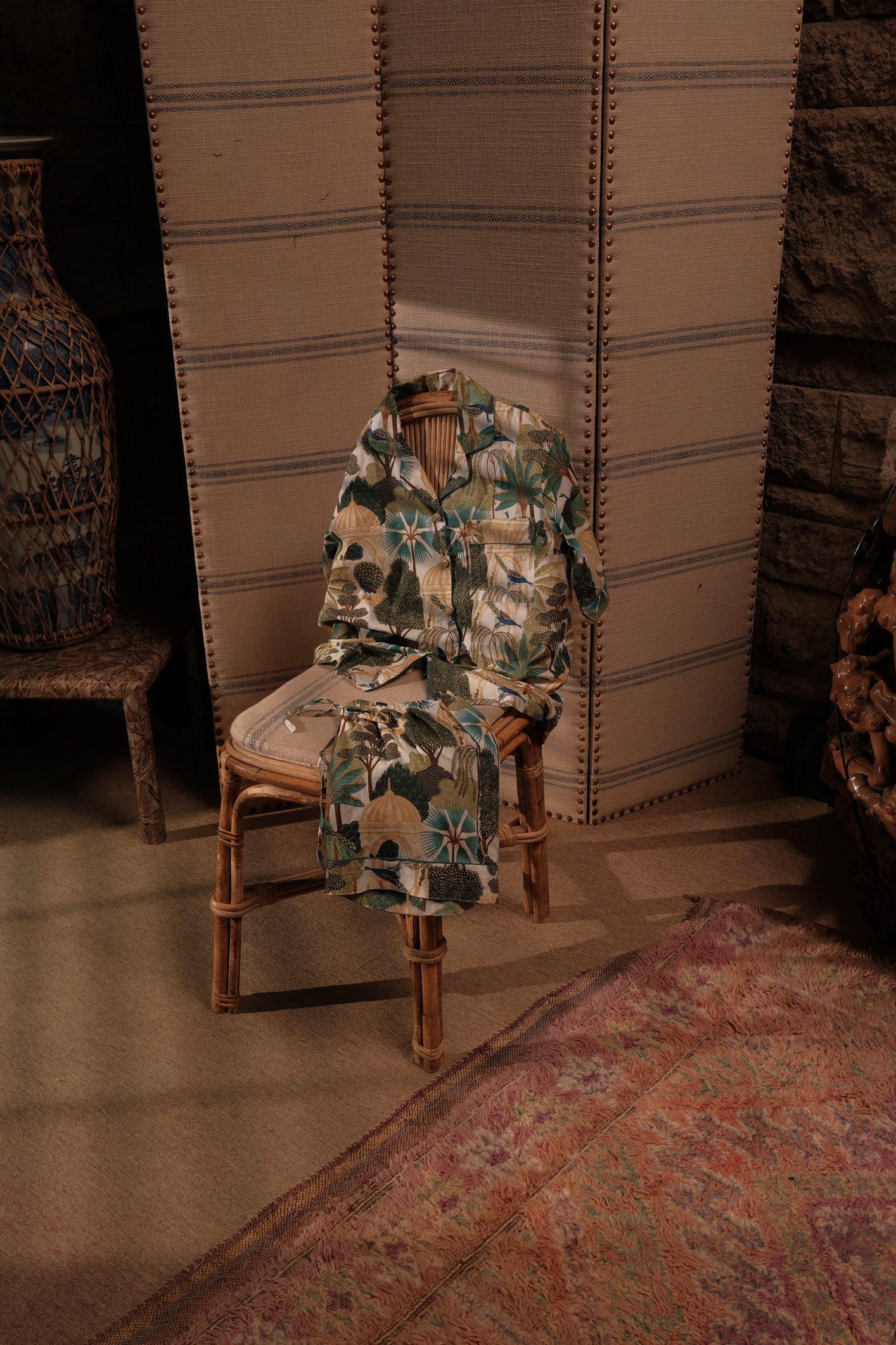 Peacock Temple Short Pajama Set