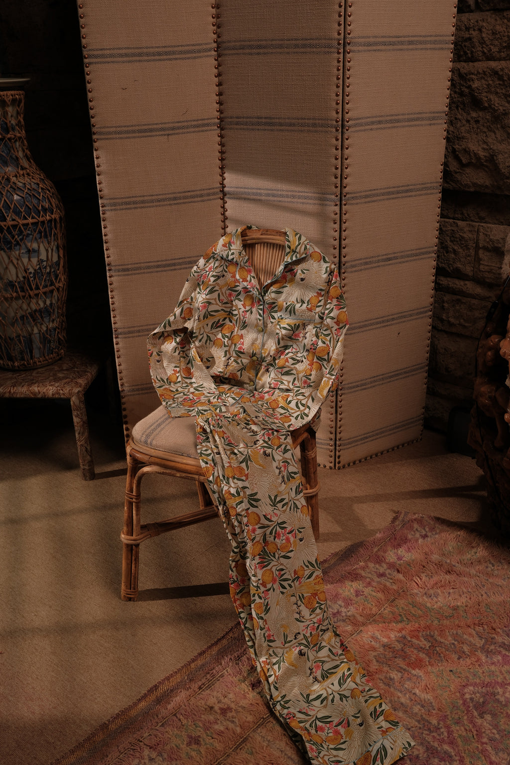 Fruit and Fowl Long Pajama Set