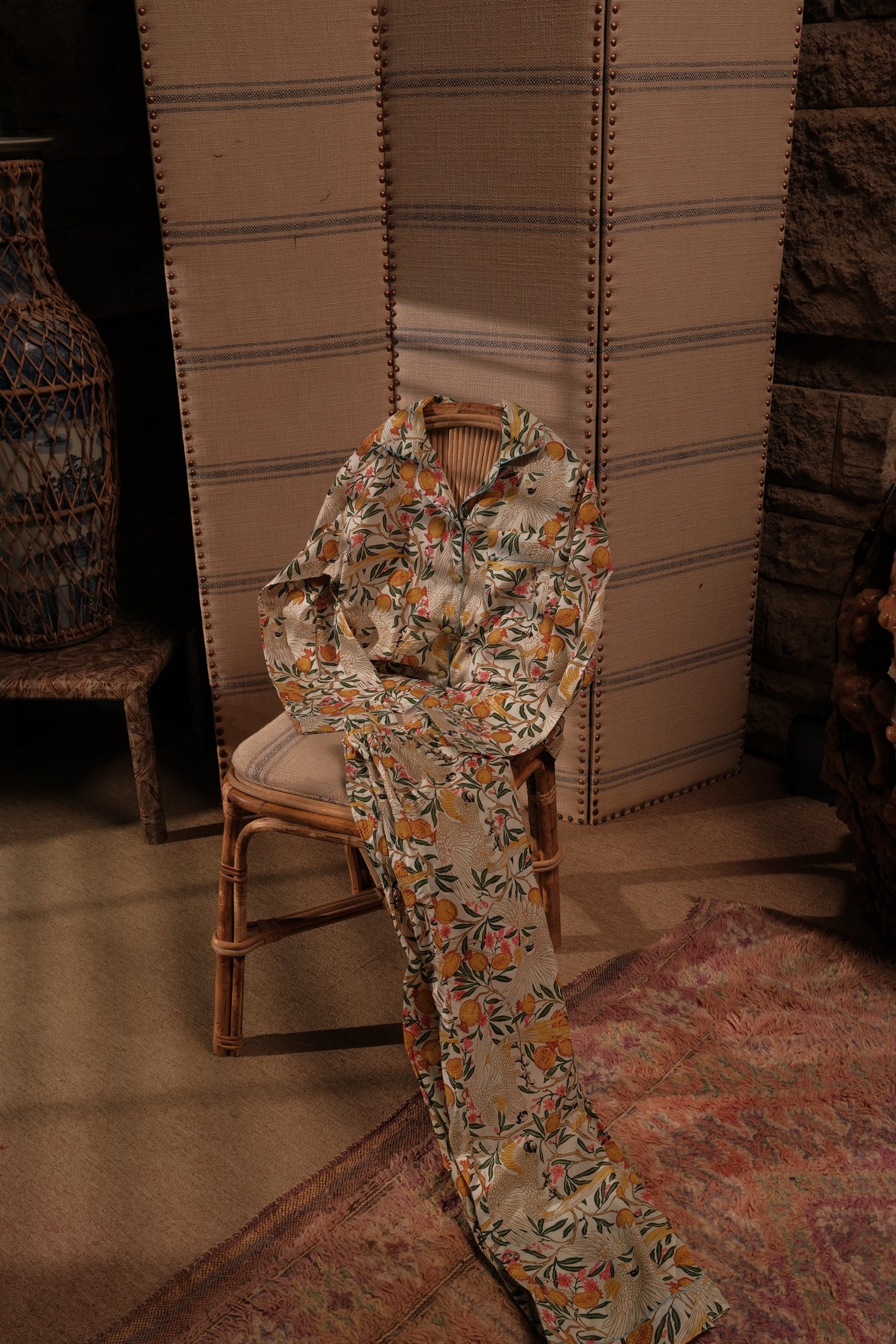 Fruit and Fowl Long Pajama Set