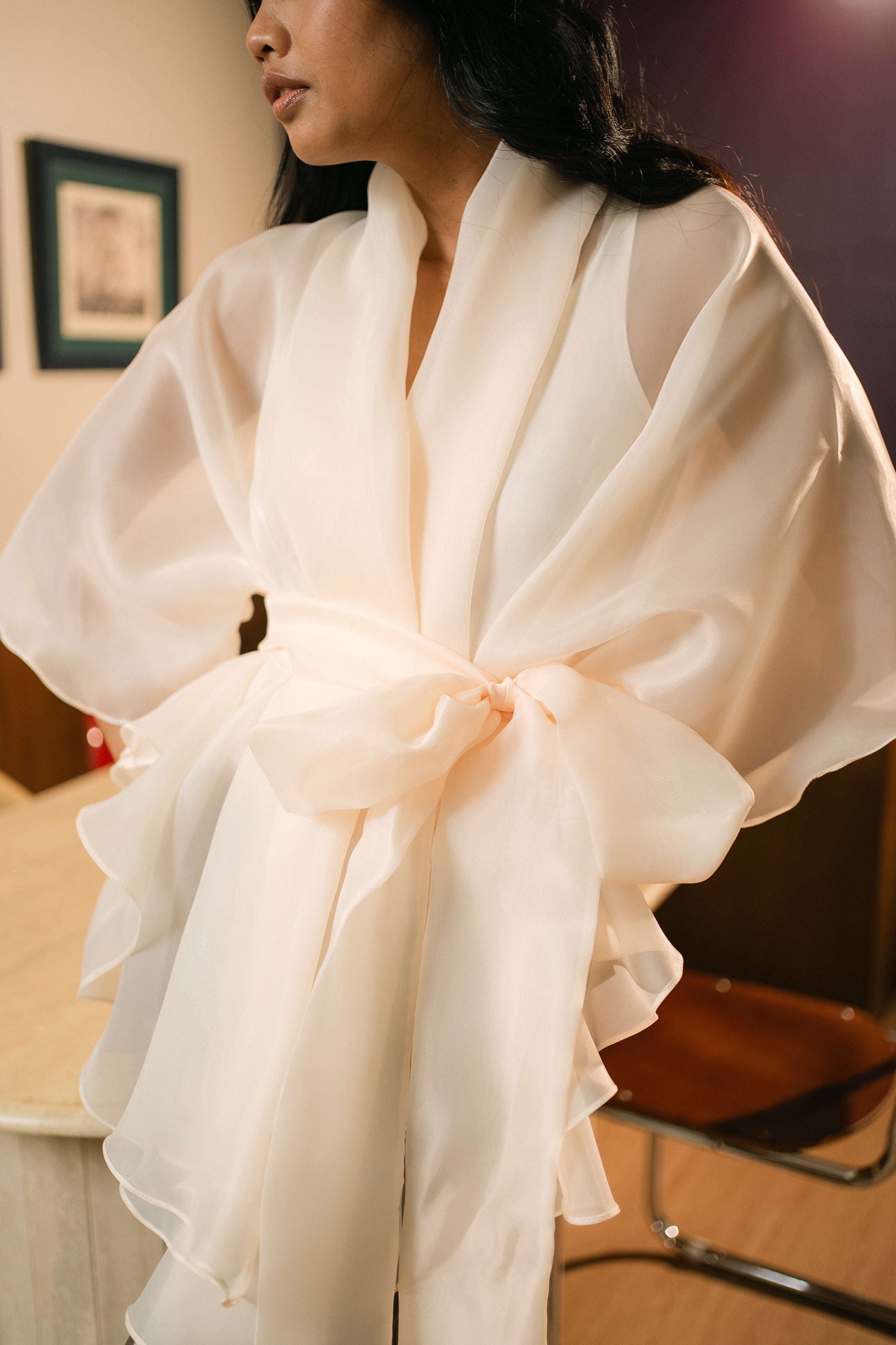 Organza Wrap-Around Blouse