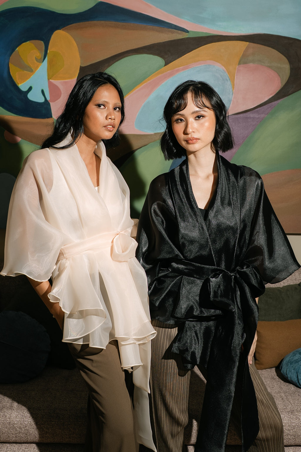 Organza Wrap-Around Blouse