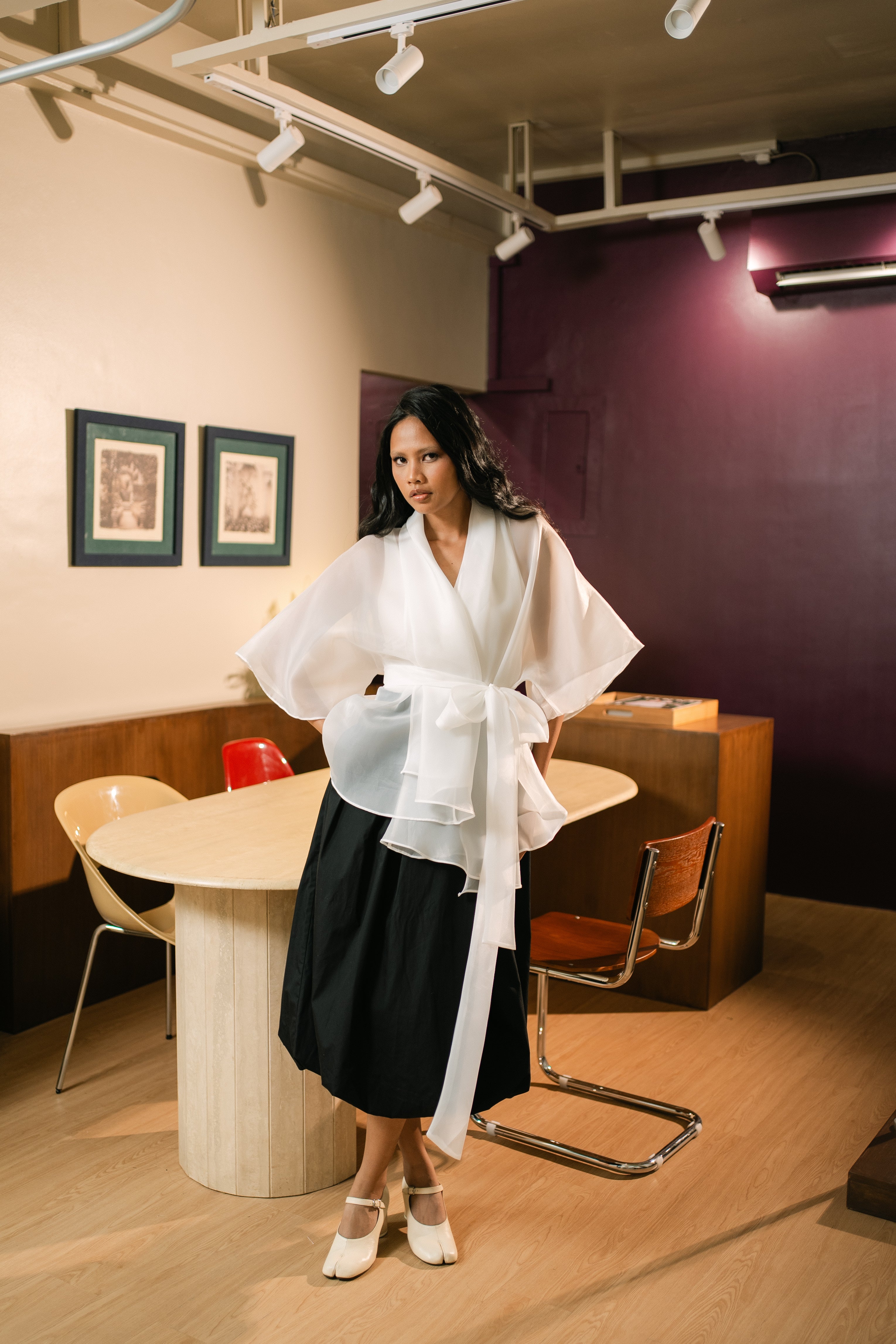 Organza Wrap-Around Blouse