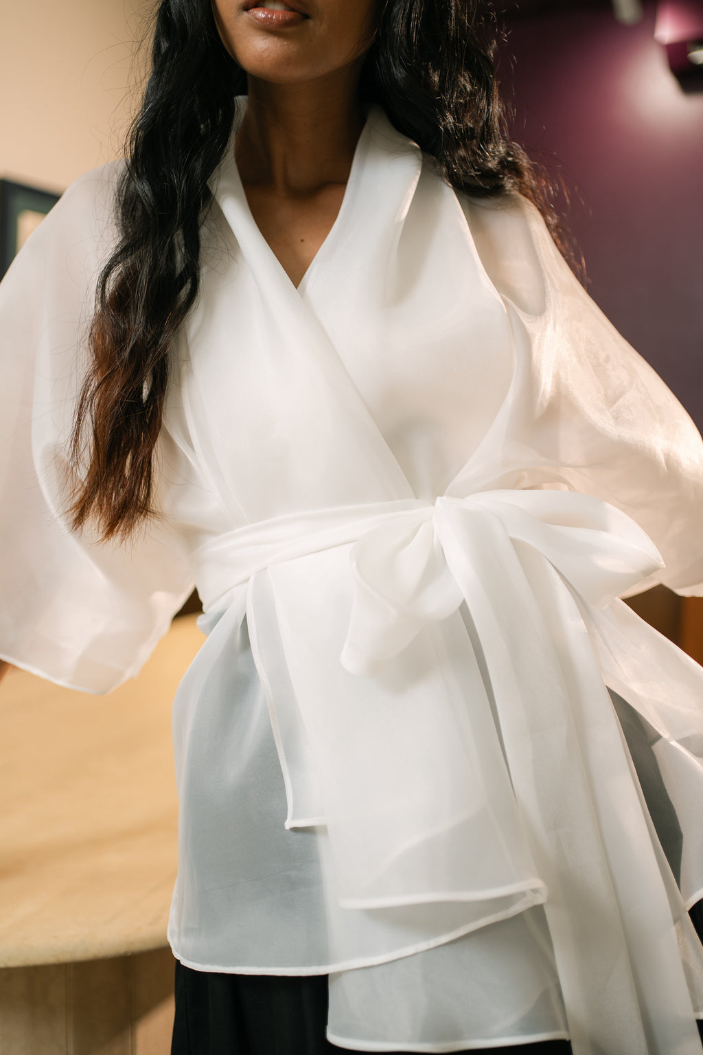 Organza Wrap-Around Blouse